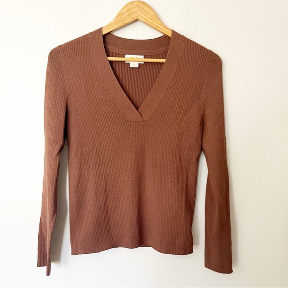 Anthropologie Brown V-Neck Sweater - Picture 5 of 9